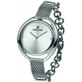 Montre femme Daniel Klein avec un bracelet semi milanais et semi gourmette diamètre 3,2 cm, garantie 2 ans.