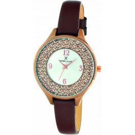 Montre femme tendance actuelle Daniel Klein cuir véritable diamètre 3 cm, garantie 2 ans.