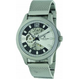 Montre homme automatique fond et cadran transparent  Daniel Klein diamètre 4 cm, garantie 2 ans.