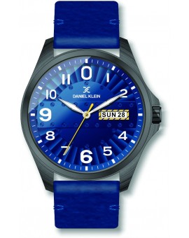 Montre pour homme avec jour et date de la marque Daniel Klein diamètre 4 cm, garantie 2 ans.Modèle en bracelet cuir véritable.