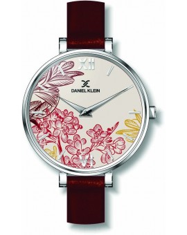 Montre avec design papillon pour femme Daniel Klein avec un bracelet cuir diamètre 3,2 cm, garantie 2 ans.