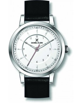Montre plate pour femme Daniel Klein avec un bracelet cuir diamètre 3,2 cm, garantie 2 ans.