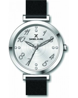 Montre chic pour femme Daniel Klein avec un bracelet cuir diamètre 3,2 cm, garantie 2 ans.