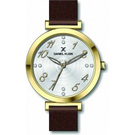 Montre cadran chiffré pour femme Daniel Klein avec un bracelet cuir diamètre 3,2 cm, garantie 2 ans.