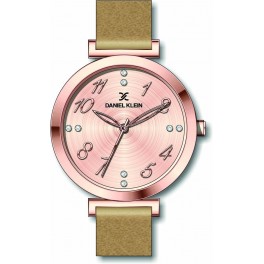 Montre cadran chiffré pour femme Daniel Klein avec un bracelet cuir diamètre 3,2 cm, garantie 2 ans.