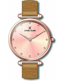 Montre pour femme Daniel Klein avec un bracelet cuir diamètre 3,2 cm, garantie 2 ans.
