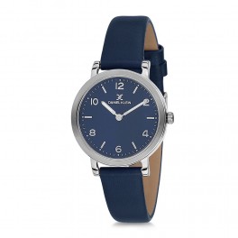 Montre pour femme Daniel Klein avec un bracelet cuir diamètre 3,2 cm, garantie 2 ans.