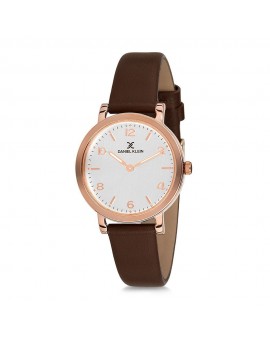 Montre pour femme Daniel Klein avec un bracelet cuir diamètre 3,2 cm, garantie 2 ans.