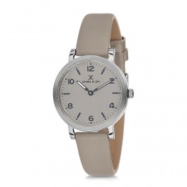 Montre pour femme Daniel Klein avec un bracelet cuir diamètre 3,2 cm, garantie 2 ans.