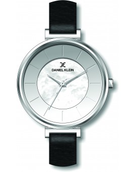 Montre pour femme Daniel Klein avec un bracelet cuir diamètre 3,2 cm, garantie 2 ans.