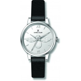Montre pour femme Daniel Klein avec un bracelet cuir diamètre 3,2 cm, garantie 2 ans.