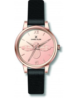 Montre pour femme Daniel Klein avec un bracelet cuir diamètre 3,2 cm, garantie 2 ans.