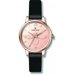 Montre pour femme Daniel Klein avec un bracelet cuir diamètre 3,2 cm, garantie 2 ans.