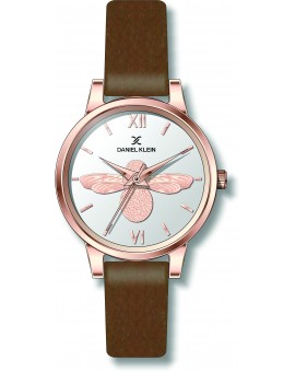 Montre pour femme Daniel Klein avec un bracelet cuir diamètre 3,2 cm, garantie 2 ans.