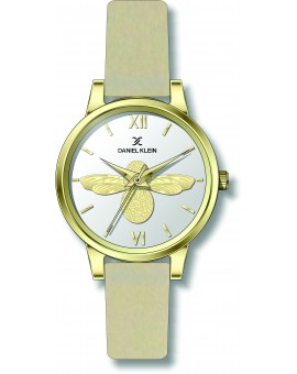 Montre pour femme Daniel Klein avec un bracelet cuir diamètre 3,2 cm, garantie 2 ans.