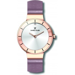 Montre pour femme Daniel Klein avec un bracelet cuir diamètre 3,2 cm, garantie 2 ans.