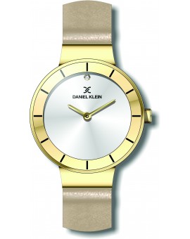 Montre pour femme Daniel Klein avec un bracelet cuir diamètre 3,2 cm, garantie 2 ans.