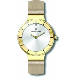 Montre pour femme Daniel Klein avec un bracelet cuir diamètre 3,2 cm, garantie 2 ans.