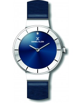 Montre pour femme Daniel Klein avec un bracelet cuir diamètre 3,2 cm, garantie 2 ans.