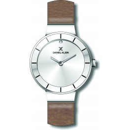 Montre pour femme Daniel Klein avec un bracelet cuir diamètre 3,2 cm, garantie 2 ans.