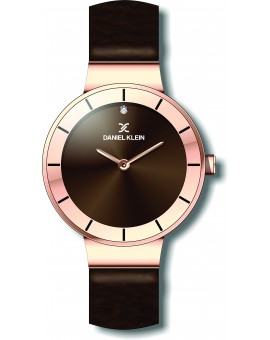 Montre pour femme Daniel Klein avec un bracelet cuir diamètre 3,2 cm, garantie 2 ans.