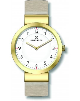 Montre pour femme Daniel Klein avec un bracelet cuir diamètre 3,2 cm, garantie 2 ans.