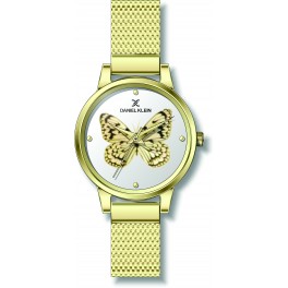 Montre femme bracelet milanais Daniel Klein, diamètre 3,4 cm, garantie 2 ans.