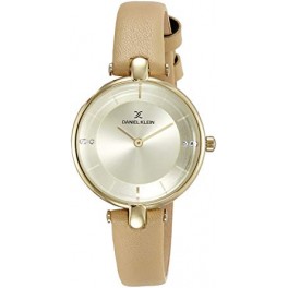Montre pour femme Daniel Klein avec un bracelet cuir diamètre 3,2 cm, garantie 2 ans.