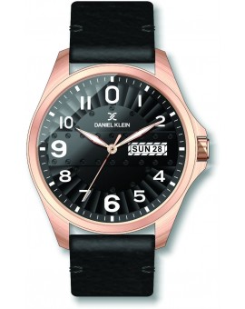 Montre pour homme avec jour et date de la marque Daniel Klein diamètre 4 cm, garantie 2 ans.Modèle en bracelet cuir véritable.