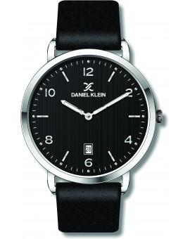 Montre cuir pour homme avec dateur Daniel Klein diamètre 4 cm, garantie 2 ans.