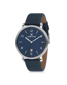 Montre cuir pour homme avec dateur Daniel Klein diamètre 4 cm, garantie 2 ans.