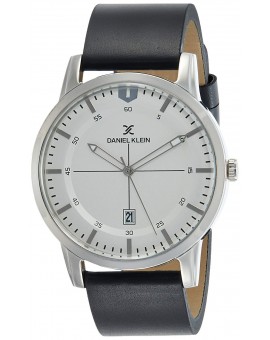 Montre cuir pour homme avec dateur Daniel Klein diamètre 4 cm, garantie 2 ans.