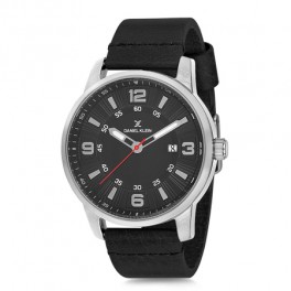 Montre cuir pour homme avec dateur Daniel Klein diamètre 4 cm, garantie 2 ans.