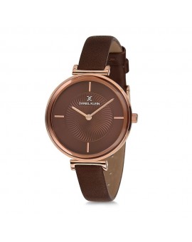 Montre pour femme Daniel Klein avec un bracelet cuir diamètre 3,2 cm, garantie 2 ans.