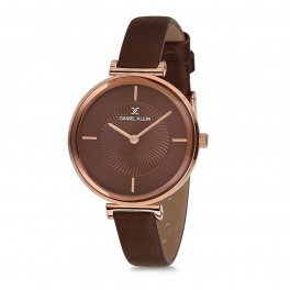 Montre pour femme Daniel Klein avec un bracelet cuir diamètre 3,2 cm, garantie 2 ans.