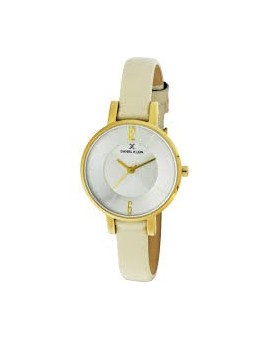 Montre pour femme Daniel Klein avec un bracelet cuir diamètre 3,2 cm, garantie 2 ans.