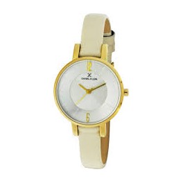 Montre pour femme Daniel Klein avec un bracelet cuir diamètre 3,2 cm, garantie 2 ans.