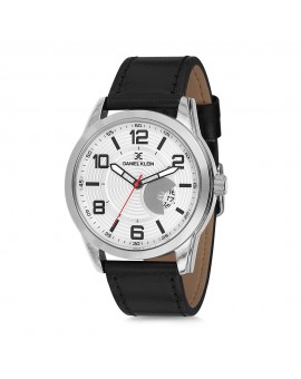 Montre cuir pour homme avec dateur Daniel Klein diamètre 4 cm, garantie 2 ans.