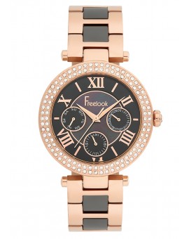 MONTRE FREELOOK METAL BICOLORE ROSEE