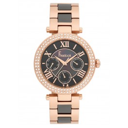 MONTRE FREELOOK METAL BICOLORE ROSEE