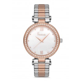 MONTRE FREELOOK METAL BICOLORE ROSEE
